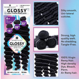 3 Bundles Deep Wave Glossy Virgin Remy Hair Weave By Shake-N-Go