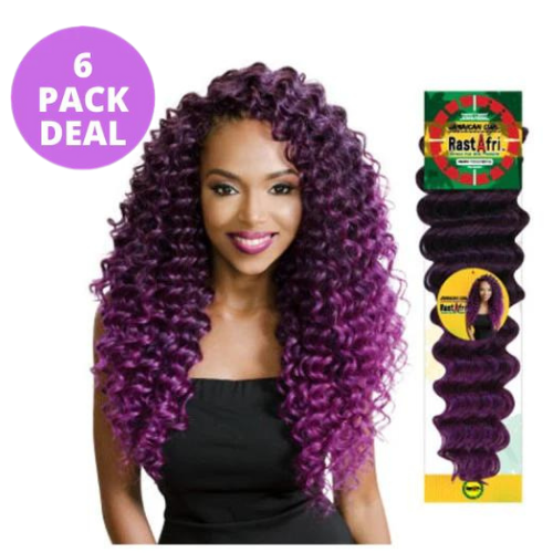 (5 +1 FREE) Jamaican Curl Kanekalon And Toyokalon Crochet Braid Hair B ...