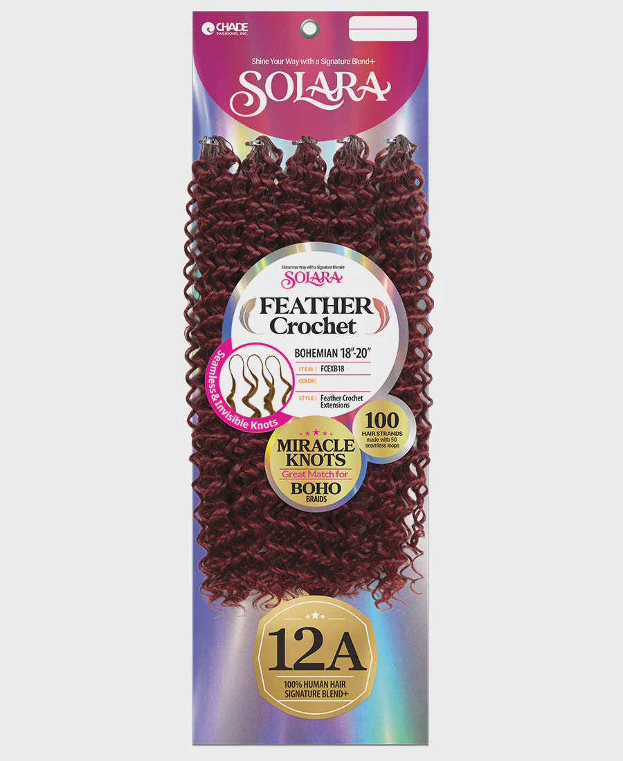 Chade Solara Bohemian 18"-20" Feather Crochet