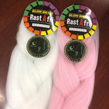 48" Glow in the Dark Braid Kanekalon Crochet Braid Hair (White Cotton Candy) by RastAfri - Waba Hair and Beauty Supply