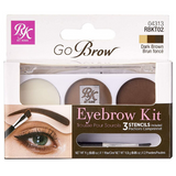 Ruby Kisses GoBrow Eyebrow Kit with Stencil (Dark Brown) - RBKT02 - By Kiss