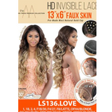 LS136.Love Invisible Lace Faux Skin Synthetic Lace Front Wig By Motown Tress