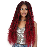 WLBII.JOY HD Boho Box Braid Small Square Top Synthetic Lace Front Wig by Motown Tress