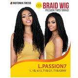 L.PASSION7 Passion Twist Braid Synthetic Lace Front Wig by Motown Tress