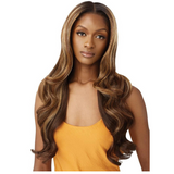 HHB-Glam Waves 28" Airtied  Human Hair Blend Lace Front Wig by Outre