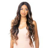 Long Loose Wave 30" Illuze Human Hair Blend Lace Wig by Nutique