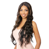 Long Loose Wave 30" Illuze Human Hair Blend Lace Wig by Nutique