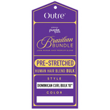 Pre-Stretched Dominican Curl Bulk 18"-24" Purple Pack Brazilian Bundle 100% Human Hair Blend Braid by Outre