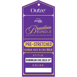 Pre-Stretched Dominican Curl Bulk 18"-24" Purple Pack Brazilian Bundle 100% Human Hair Blend Braid by Outre