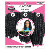 Wand Curl 8"/9"/10" Curlypop Braid Crochet Hair by Mayde Beauty