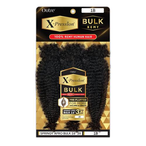 Xpression Springy Afro Bulk Human Hair 16"