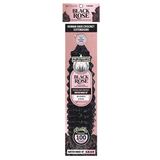 Black Rose HH Crochet Water Wave 18"
