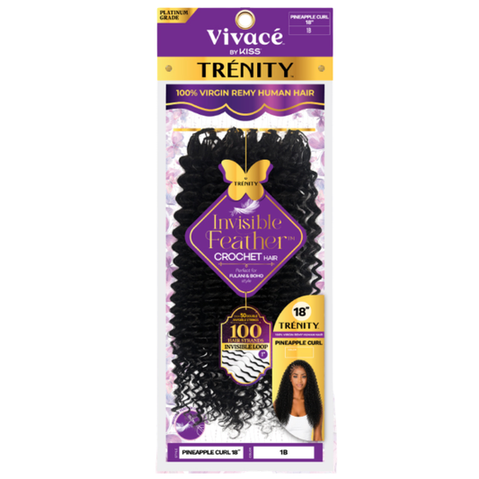 Trenity Invisible Feather Crochet Pineapple Curl 18"