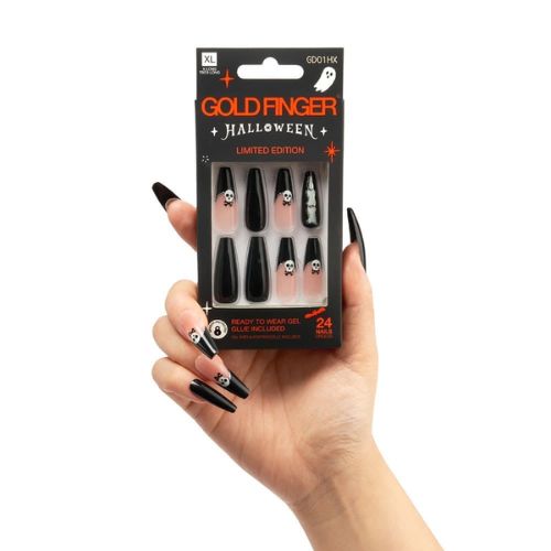 Goldfinger Limited Edition Gel Decorated Press On Nails - GD01HX Graveyard - By Kiss