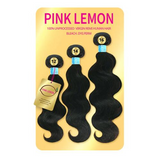 Pink Lemon Virgin Human Hair Weave 3 Bundles Body Wave