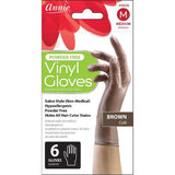 Vinyl Gloves Brown Salon Style 6 Pack By Annie
