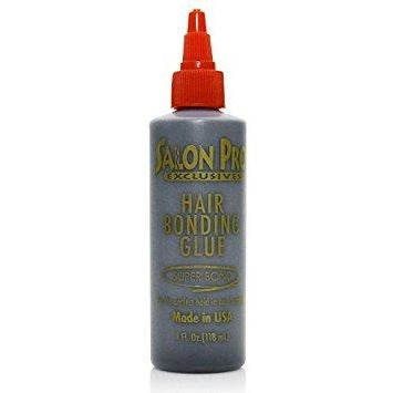 Salon Pro Black Hair Bond Weave Glue - 1 Oz, 2 Oz, 4 Oz - Waba Hair and Beauty Supply