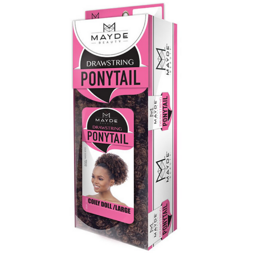 Coily Doll (Large) Synthetic Drawstring Ponytail by Mayde Beauty