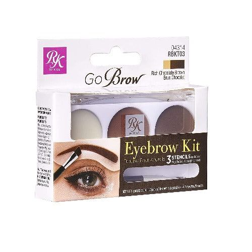 Ruby Kisses GoBrow Eyebrow Kit with Stencil (Chocolate Brown) - RBKT03 - By Kiss - Waba Hair and Beauty Supply