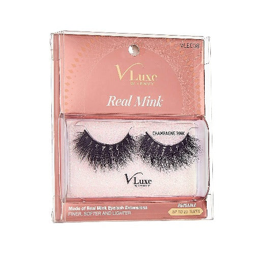 V-Luxe I Envy - VLEC08 Champagne Pink - 100% Virgin Remy Real Mink Lashes By Kiss - Waba Hair and Beauty Supply