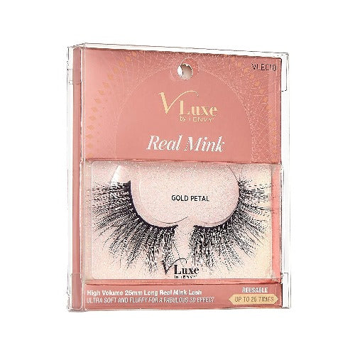 V-Luxe I Envy - VLEC10 Gold Petal - 100% Virgin Remy Real Mink Lashes By Kiss - Waba Hair and Beauty Supply