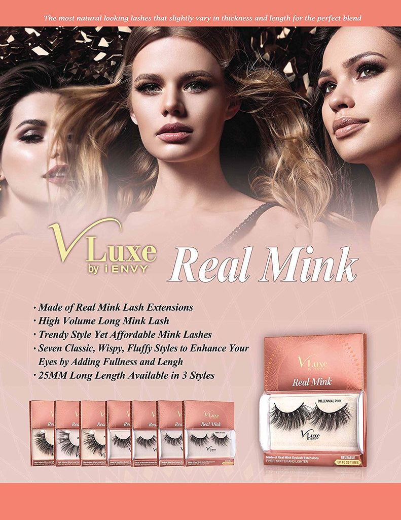 V-Luxe I Envy - VLEC06 Love Rose Gold - 100% Virgin Remy Real Mink Lashes By Kiss - Waba Hair and Beauty Supply