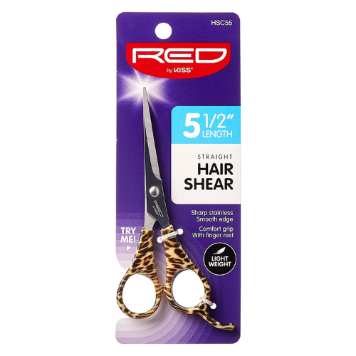 5.5" Straight Hair Shear - HSC55 - Red by Kiss