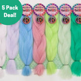 [5 PACK FOR $25] 48" Color Changing Mood Braiding Hair by RastAfri