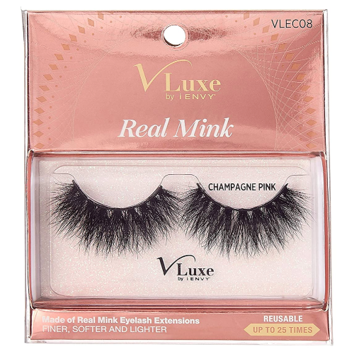 V-Luxe i•Envy - VLEC08 Champagne Pink - 100% Virgin Remy Real Mink Lashes By Kiss