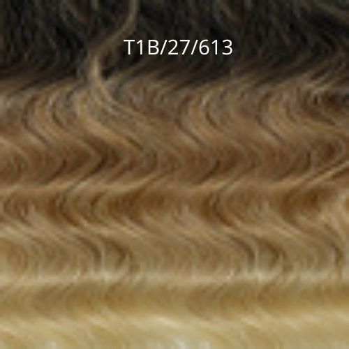 Miss Origin 12A Natural Beach Curl 14-16-18" Bundle Hair Designer Mix 5" Lace Part Closure Human Blend Weave Hair by Bobbi Boss