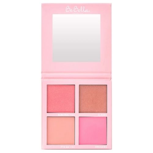 Light Blushed Color Quad 4 Blush Palette by BeBella Cosmetics