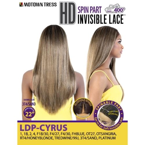 Motown Tress Let's Lace Zig Zag 4 Way Lace Part Synthetic Swiss Lace Wig - LZ VIXEN28 - 1B