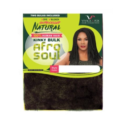 16" Natural Kinky Bulk Afro Curl 100% Unprocessed Human Braid Hair HKBK16-N by Vivica A. Fox - Waba Hair and Beauty Supply