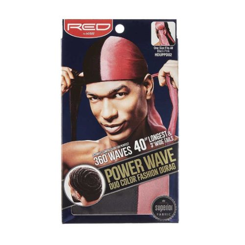 Power Wave Duo Colors Satin Durag - Red by Kiss