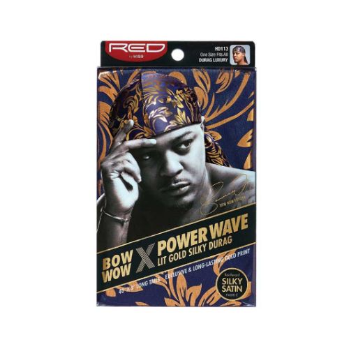 Bow Wow X Power Wave Lit Gold Silky Durag - Red by Kiss
