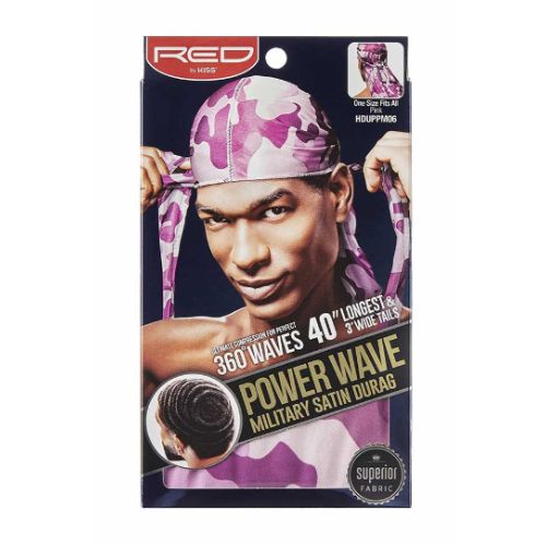 Power Wave Military Satin Durag - Red by Kiss