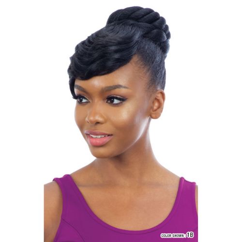 Lucky Day Synthetic Drawstring Bun and Clip Bang By Mayde Beauty