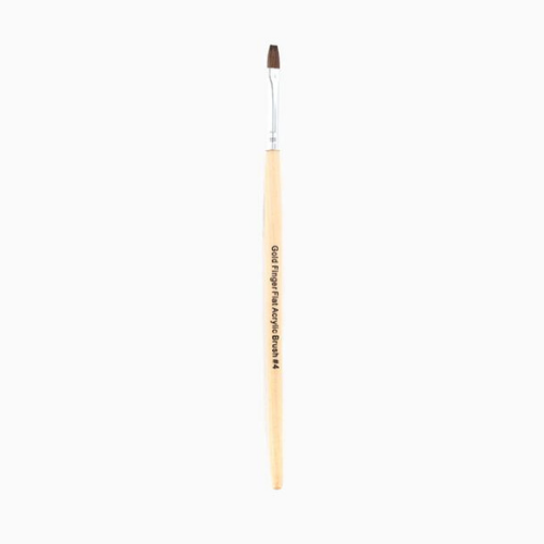 Gold Finger Flat Acrylic Brush #4 - GABR200 - by Kiss - Waba Hair and Beauty Supply